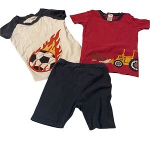 Gymboree 3 pc pajama boys 6 soccer dirt digger